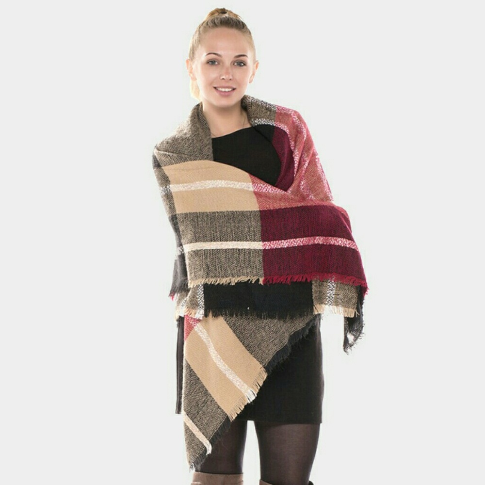Plaid Square Blanket Scarf
